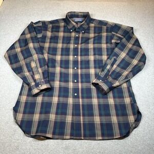 Vintage Pendleton Board Shirt XL Blue Plaid 100% Virgin Wool USA 60s-70s NOTE‎